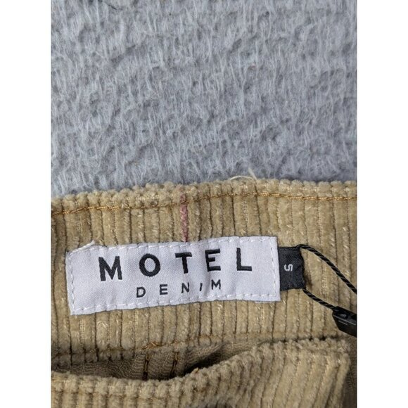 Motel Denim Corduroy Pants Womens Small S 31L Parallel Trouser Cords Tan Sand - Picture 3 of 15